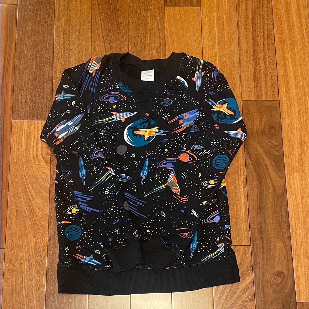 Hanna Andersson Space Adventure Sweatshirt - Black and Multicolor